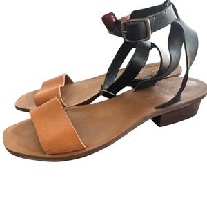 Madewell The Veronique Women's Brown/Black Strappy Sandals Size 7
